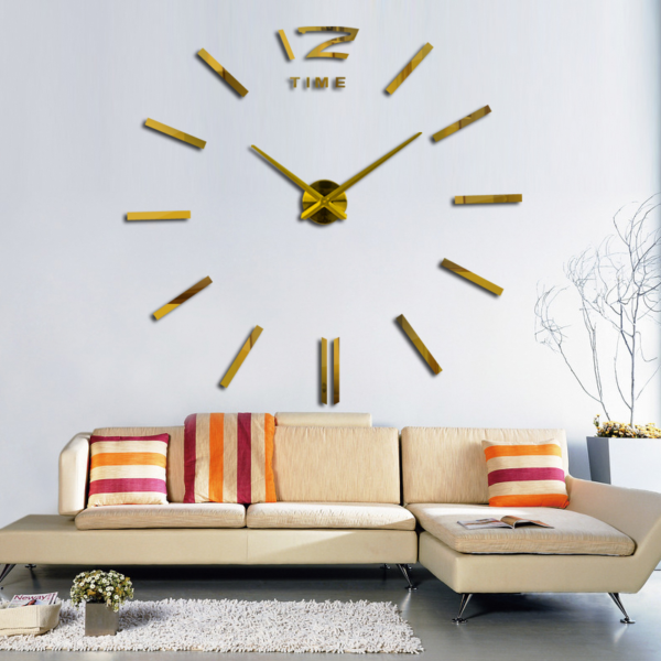 DIY Modern Style Mirror Design Self-Adhesive Wall Clock